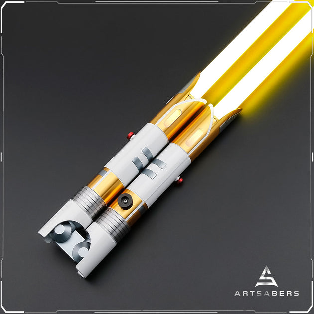 Double Bladed Yellow Lightsaber for Sale at Artsabers ARTSABERS