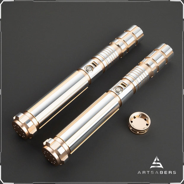 Gold Smasher Double Bladed saber Star Wars saber ARTSABERS