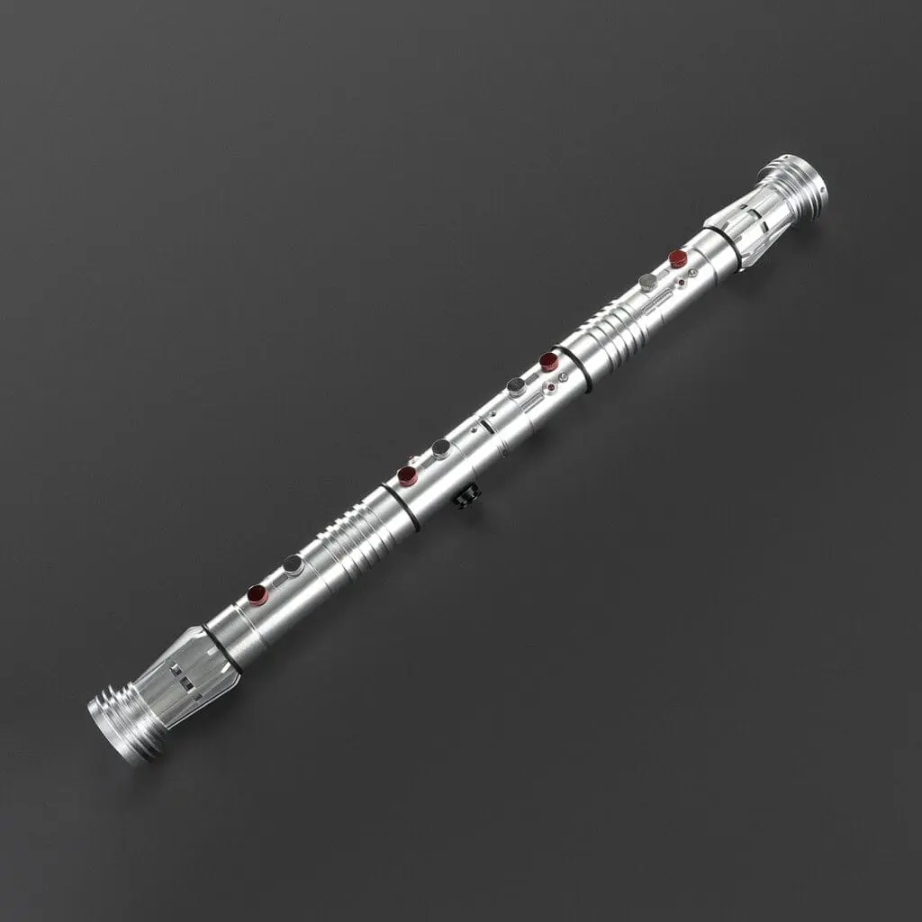 Darth Maul Silver Double-Bladed Duelling Lightsaber - RGB-X, view 1