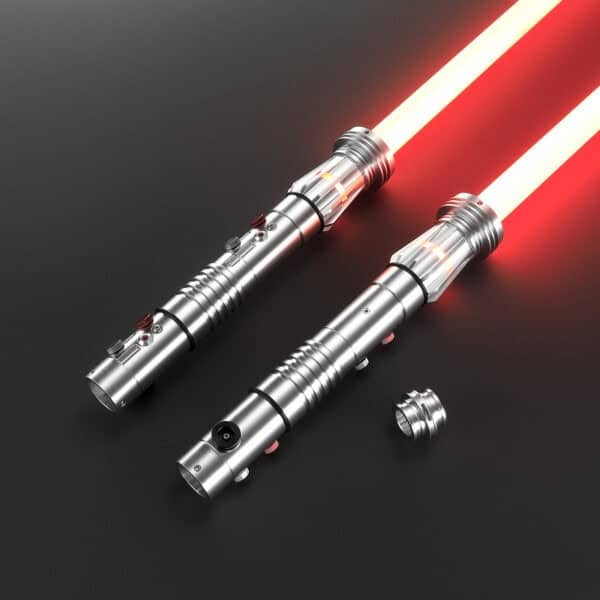 Darth Maul Silver Double-Bladed Duelling Lightsaber - RGB-X, view 1